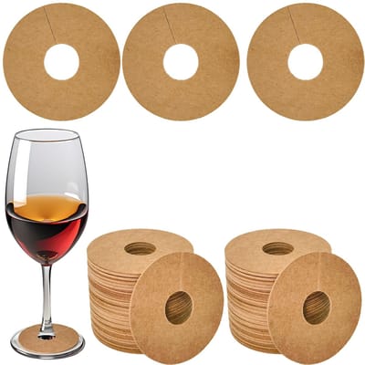Dailygoods- Wijnglasetiketten 100 stuks - Kraftpapier - Etiketten voor wijnglazen - Etiketten voor cocktails - Gepersonaliseerd - Unieke sfeer