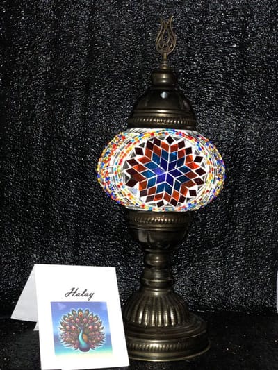 Handgemaakte lamp - mozaïek tafellamp - 1 stuk - kleurrijk en uniek ontwerp