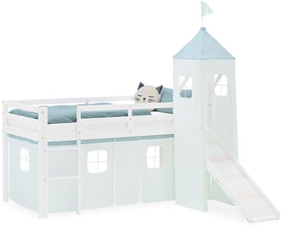 Homestyle4u Hoogslaper - 90x200 cm - Mint - met glijbaan