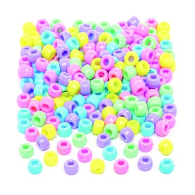 Kralen in pastelkleuren (600 stuks), voor kinderen om te knutselen en vorm te geven van sieraden, sleutelhangers en zakdecoratie