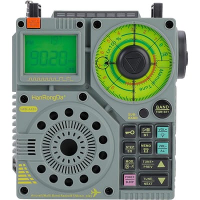High Performance Air Band Radio Draagbare Outdoor Off-Road Verlichting Noodradio BT Ondersteuning TF groen