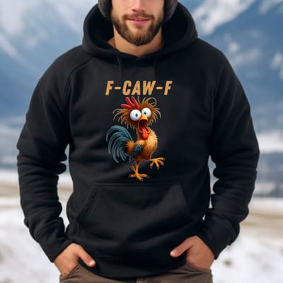 Zwarte Hoodie-maat S- f caw f- uniseks hoodie- warme hoodie- winter-koud.