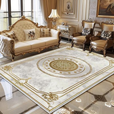Europese Luxe Woonkamer Tapijt Goud Decor Huis Grote Oppervlakte Kleden 200x300 Slaapkamer Bedzijde Zacht Pluizig Vloermat Aanpasbaar 100*200cm
