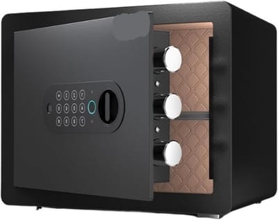 Vingerafdrukkluis - Thuiskluis Alarmsysteem - Waardevolle Spullen Opslaan - Touchscreen Toetsenbord - 25H x 26W x 35D cm - Noir