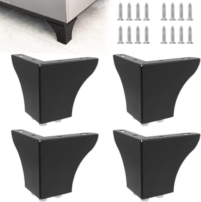 4 Stuks - Metalen meubelpoten -meubelpoot - Bankpoten - Metalen Driehoekige Meubelpoten - Meubeltafelpoten - Kastpoten - Meubelpoot - Tafelonderdeel - Zwart