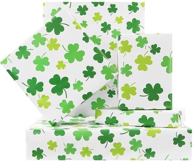 MTTProducts - Cadeaupapier - Groen Kloverdesign - Elegante uitstraling - 50 x 75 cm - Verpakking voor diverse gelegenheden - Perfect voor verjaardagen ...
