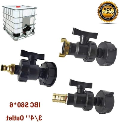 IBC Adapter - IBC S60X6 Tank Fittings - Water Connection Kits voor Barbed Hose Outlet (S60 x 6 + Valve + 1.8cm Connection)