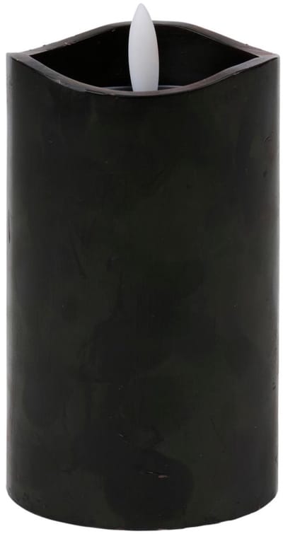 LED candle wetlook black H12,5