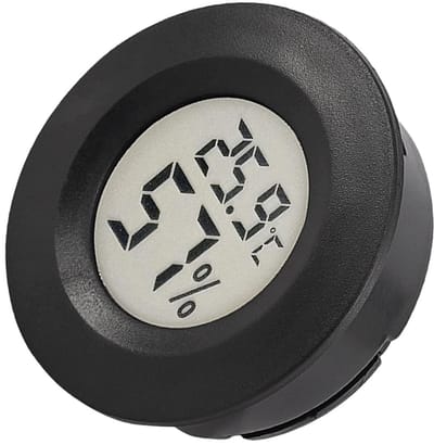 Digitale Hygrometer - Kamerthermometer Luchtvochtigheid - Binnenklimaat Monitoren - Snelle Update 10 Sec - Diameter 4.5cm - Zwart
