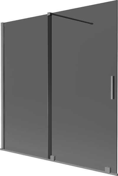 Mexen Velar badwand scherm 2-delig verschuifbaar 160 x 150 , grafiet, gun metal - 896-160-000-41-95
