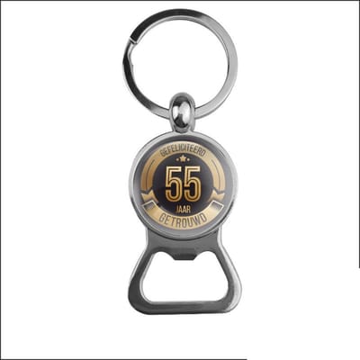 Bieropener Glas - Gefeliciteerd 55 Jaar Getrouwd