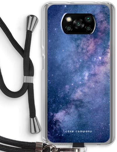 Case Company® - Hoesje met koord geschikt voor Poco X3 Pro hoesje met Koord - Nebula - Telefoonhoesje met Zwart Koord - Bescherming aan alle Kanten en Over de Schermrand