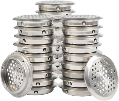 30x Ronde RVS Ventilatieopeningen Ø65mm - Roestvrijstalen Roosters voor Kast en Garderobe