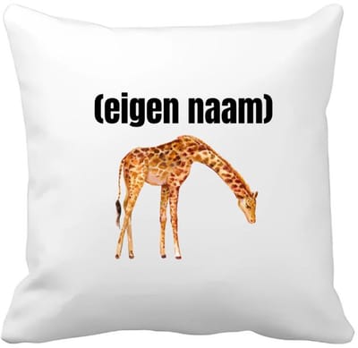 Akyol - giraffe met eigen naam Kussen hoes - Giraffe - giraffe liefhebbers - dieren liefhebber - leuk cadeau voor iemand die houdt van giraffen - cadeau - kado - 40 bij 40 cm