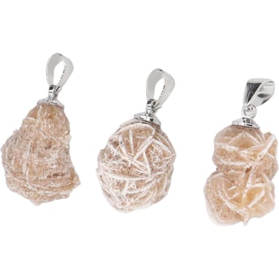3 Stuks Woestijnroos Steen Multifunctioneel Woestijnroos Ketting Hanger voor Sieraden Maken Decoratie white