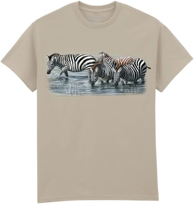 Zebra Water Hole The Coloured House T-shirt M
