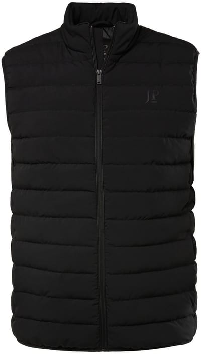 JP 1880 - Heren - Doorgestikte bodywarmer technodaune opstaande kraag - Zwart - Maat 3XL
