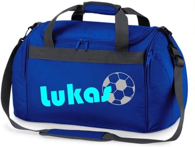 Sporttas Voetbal - Reistas Jongens - Sportclub Training - Gepersonaliseerd met Naam - 26 Liter Inhoud - Blauw Zwart