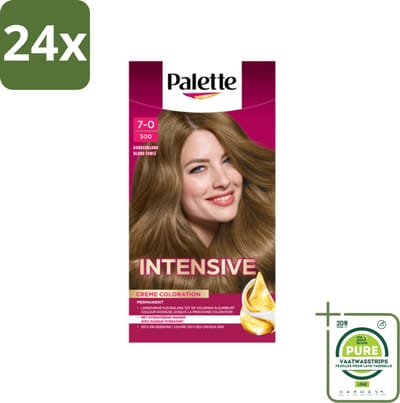 Palette Intensive Oil-Care Color Haarkleuring 500 Donkerblond - Voordeelverpakking - 24 stuks - Haarverf - Donkerblond
