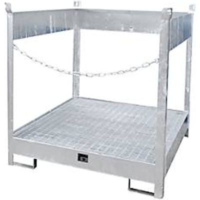 Stapelpallet voor vaten Bauer FSP-4, open aan zijkant, voor 4 x 200 l vaten, gegalvaniseerd