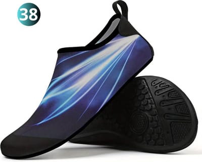 Bovista Waterschoenen Voor Kinderen & Volwassenen - Aqua Shoes - Aquaschoenen - Afzwemschoenen - Zwemles Schoenen - Zwart Blauw - Maat 38