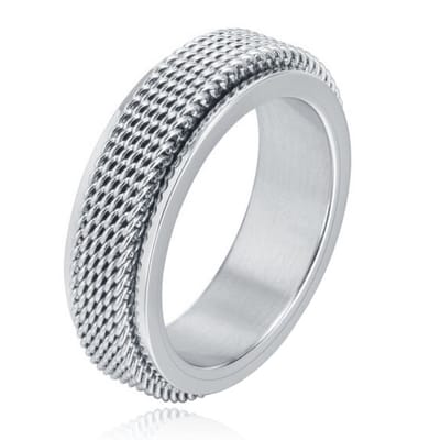 Mendes Jewelry Mesh Ring - Spinner Silver-21.5mm