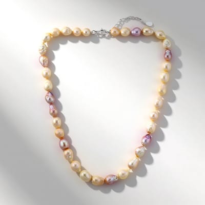 Cavill - Zilveren Halsketting - 925 Sterling Zilver - Zoetwaterparels Druppelvorm - Fancy Slijpsel - Luxe Handgemaakt - Verstelbaar 45,5-50,5cm