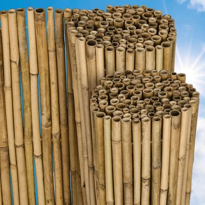 Bamboe Privacyscherm 140x250 cm voor Balkon en Tuin – Weerbestendige Zon- en Windbescherming