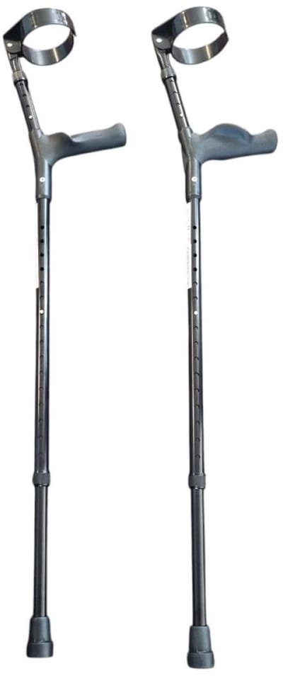 Premis Cumfy Elleboogkruk – Ergonomische Kruk met Zachte Handgreep – Verstelbare Loopkruk – Comfortabele Elleboogkrukken – Anti-Rammel – Max. 160 kg – Zwart