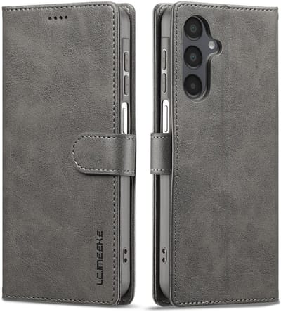 LC.IMEEKE Hoesje - Geschikt voor Samsung Galaxy A27 Hoesje - LC.IMEEKE Luxe Book Case - Grijs