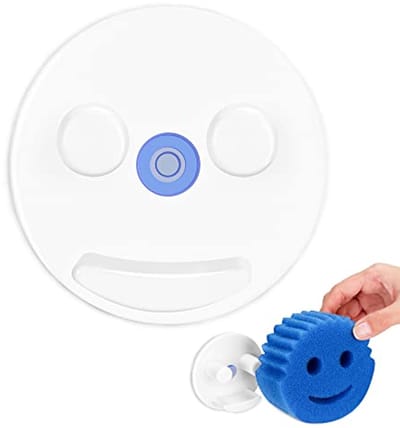 Sponshouder voor Keuken en Badkamer met Zuignap - Organiseer je Smiley Sponzen - Vaatwasmachinebestendig