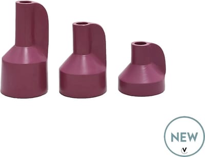 Kandelaar - vaasjes Alota | mauve | Ø9 x H17/13/9 cm | Set van 3