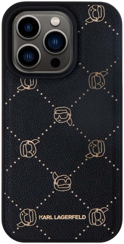 Karl Lagerfeld Backcase hoesje geschikt voor iPhone 15 Pro Max - Effen Zwart - Kunstleer