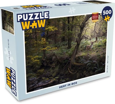 Puzzel Bosdier - Hert - Zon - Legpuzzel - Puzzel 500 stukjes