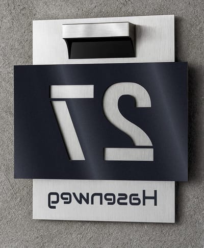 Huisnummer - Nummerbord Huis - Huis Identificatie - 3D Effect - 28 x 26 x 1 cm - Zilver Antraciet