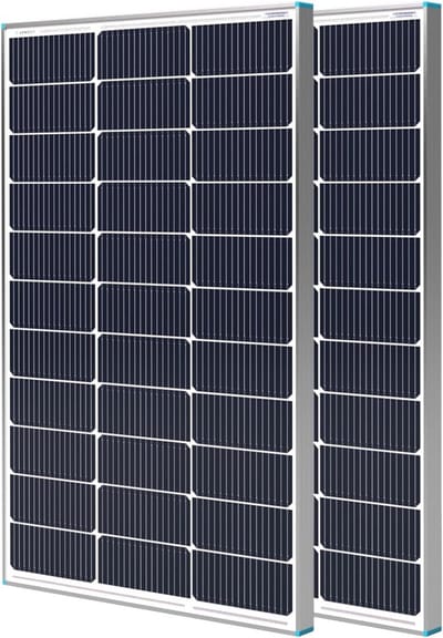 2 zonnepanelen 100 watt 12 volt monokristallijn PV-module voor camper, marine, dak en off-grid toepassingen
