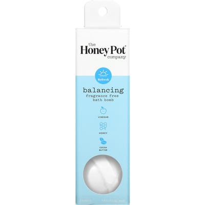 The Honey Pot Company, Bath Bombs, Balancing, Unscented, 3 Count, 1.5 oz (42.5 g) Each white