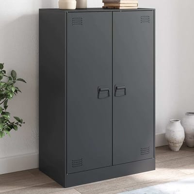 vidaXL - Dressoir - 67x39x107 - cm - staal - antracietkleurig