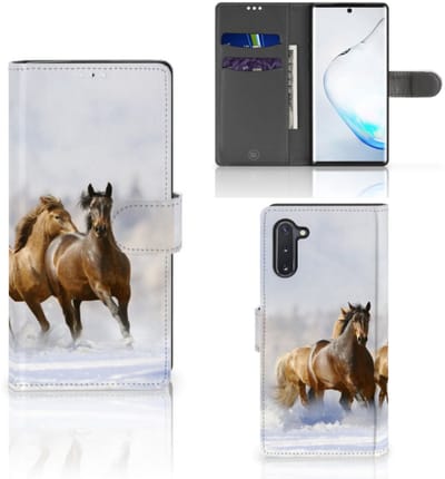 Samsung Galaxy Note 10 Telefoonhoesje met Pasjes Paarden