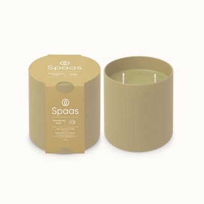 Spaas Glow Geurkaars in glas - Set van 2 kaarsen - Vanille en Muskus - circa 55u - Shimmering Smile