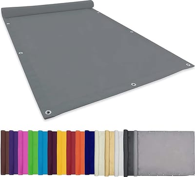 Zonnescherm vierkant waterafstotend schaduwdoek zonnezeil 1x3M waterafstotend, 95% UV-bestendig Zonnescherm Net Cover Opvouwbare Plant incl bevestigingstouwen, Winddicht, Stofdicht Schaduwzeil Tuinafscheidingen incl bevestigingstouwen, Lichtgrijze, 2