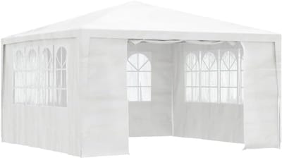 Partytent met zijwanden - Feesttent paviljoen - Buitenfeesten beschermen - UV-blokkerende waterdichte luifel - 4x4 meter - Wit