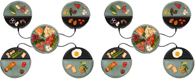 Bourgini Chef's Dinner Party Gourmetstel – Glazed Grey – 8 Personen – Bakplaat – PFAS-vrij - Vaatwasserbestendig