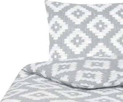 2dlg dekbedovertrek 155x210cm bohemian wit grijs beddengoed 100% katoen