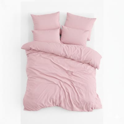 Dekbedovertrek, 100% Renforcé Katoen, Tweepersoons, 200x220 cm, Inclusief 2 stuks Kussenslopen 60x70 cm, Roze, Dekbedovertrekset, Zacht & Ademend, Dekbedovertrekken, De Linde Home