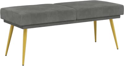 vidaXL - Dubbel-laags - bank - Donkergrijs - 120 - x - 45 - x - 46 - cm - fluweel
