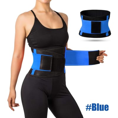 Rugsteungordel voor de onderrug Lendensteungordel voor mannen en vrouwen Ademende lendensteungordel M blauw