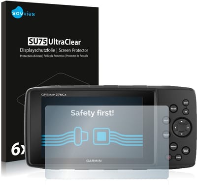 Savvies - Screenprotector voor Garmin GPSMAP 276Cx - Folie Beschermfolie transparant 6 Stuks