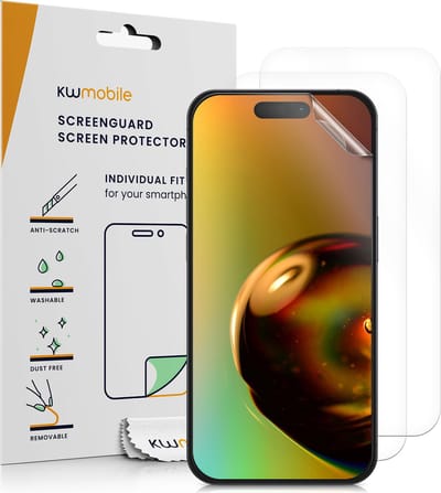 kwmobile 3x screenprotectors geschikt voor iPhone 15 - beschermende folie voor smartphone
