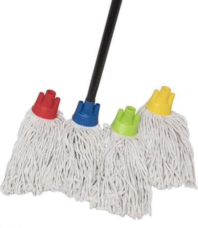 MAUS Spaanse mop met steel - 4 dweilen gekleurd - EU product
